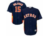 Youth Majestic Houston Astros #15 Carlos Beltran Authentic Navy Blue Alternate Cool Base MLB Jersey