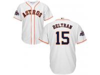 Youth Majestic Houston Astros #15 Carlos Beltran Authentic White Home 2017 World Series Champions Cool Base MLB Jersey