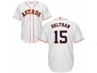 Youth Majestic Houston Astros #15 Carlos Beltran Authentic White Home Cool Base MLB Jersey