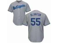 Youth Majestic Los Angeles Dodgers #55 Joe Blanton Grey Road Cool Base MLB Jersey