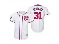 Youth Max Scherzer Washington Nationals White 2019 World Series Cool Base Jersey