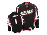 Youth Mike Condon Authentic Black Reebok Jersey NHL Ottawa Senators #1 Third