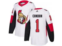 Youth Mike Condon Authentic White Reebok Jersey NHL Ottawa Senators #1 Away