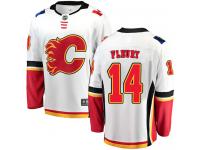 Youth NHL Calgary Flames #14 Theoren Fleury Breakaway Away Jersey White