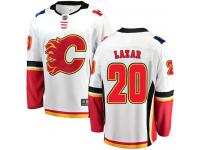 Youth NHL Calgary Flames #20 Curtis Lazar Breakaway Away Jersey White