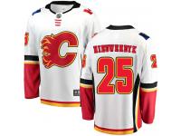 Youth NHL Calgary Flames #25 Joe Nieuwendyk Breakaway Away Jersey White