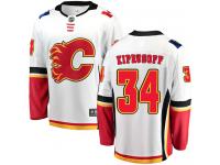 Youth NHL Calgary Flames #34 Miikka Kiprusoff Breakaway Away Jersey White