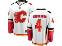 Youth NHL Calgary Flames #4 Rasmus Andersson Breakaway Away Jersey White