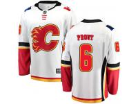 Youth NHL Calgary Flames #6 Dalton Prout Breakaway Away Jersey White