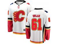 Youth NHL Calgary Flames #61 Brett Kulak Breakaway Away Jersey White