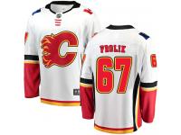 Youth NHL Calgary Flames #67 Michael Frolik Breakaway Away Jersey White