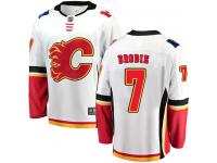 Youth NHL Calgary Flames #7 TJ Brodie Breakaway Away Jersey White