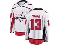 Youth NHL Washington Capitals #13 Jakub Vrana Breakaway Away Jersey White