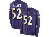 Youth Nike Baltimore Ravens #52 Ray Lewis Limited Purple Therma Long Sleeve NFL Jersey