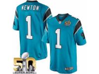 Youth Nike Carolina Panthers #1 Cam Newton Limited Blue Alternate Super Bowl L NFL Jersey