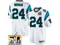 Youth Nike Carolina Panthers #24 Josh Norman Elite White Super Bowl L NFL Jersey