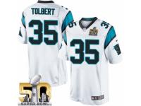 Youth Nike Carolina Panthers #35 Mike Tolbert Limited White Super Bowl L NFL Jersey