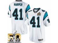 Youth Nike Carolina Panthers #41 Roman Harper Limited White Super Bowl L NFL Jersey
