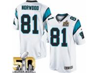 Youth Nike Carolina Panthers #81 Kevin Norwood Elite White Super Bowl L NFL Jersey