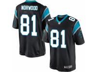 Youth Nike Carolina Panthers #81 Kevin Norwood Limited Black Team Color NFL Jersey