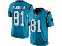 Youth Nike Carolina Panthers #81 Kevin Norwood Limited Blue Rush NFL Jersey