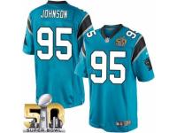 Youth Nike Carolina Panthers #95 Charles Johnson Elite Blue Alternate Super Bowl L NFL Jersey
