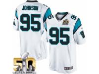 Youth Nike Carolina Panthers #95 Charles Johnson Elite White Super Bowl L NFL Jersey