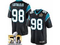 Youth Nike Carolina Panthers #98 Star Lotulelei Limited Black Team Color Super Bowl L NFL Jersey