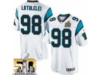 Youth Nike Carolina Panthers #98 Star Lotulelei Limited White Super Bowl L NFL Jersey