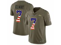 Youth Nike Denver Broncos #7 John Elway Limited Olive/USA Flag 2017 Salute to Service NFL Jersey