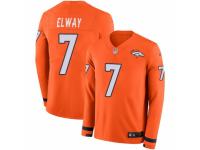 Youth Nike Denver Broncos #7 John Elway Limited Orange Therma Long Sleeve NFL Jersey