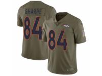 Youth Nike Denver Broncos #84 Shannon Sharpe Limited Olive 2017 Salute to Service NFL Jersey