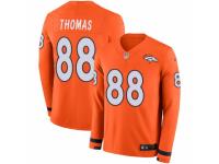 Youth Nike Denver Broncos #88 Demaryius Thomas Limited Orange Therma Long Sleeve NFL Jersey