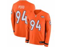 Youth Nike Denver Broncos #94 Domata Peko Limited Orange Therma Long Sleeve NFL Jersey