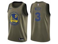 Youth Nike Golden State Warriors #3 David West Swingman Green Salute to Service NBA Jersey