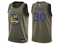 Youth Nike Golden State Warriors #30 Stephen Curry Swingman Green Salute to Service NBA Jersey