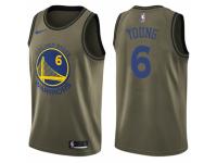 Youth Nike Golden State Warriors #6 Nick Young Swingman Green Salute to Service NBA Jersey