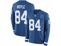 Youth Nike Indianapolis Colts #84 Jack Doyle Limited Blue Therma Long Sleeve NFL Jersey