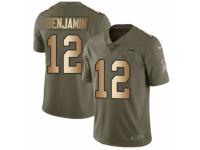 Youth Nike Los Angeles Chargers #12 Travis Benjamin Limited Olive/Gold 2017 Salute to Service NFL Jersey