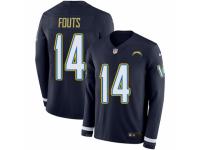 Youth Nike Los Angeles Chargers #14 Dan Fouts Limited Navy Blue Therma Long Sleeve NFL Jersey