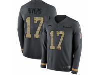Youth Nike Los Angeles Chargers #17 Philip Rivers Limited Black Salute to Service Therma Long Sleeve NFL Jersey