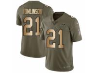 Youth Nike Los Angeles Chargers #21 LaDainian Tomlinson Limited Olive/Gold 2017 Salute to Service NFL Jersey