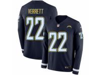 Youth Nike Los Angeles Chargers #22 Jason Verrett Limited Navy Blue Therma Long Sleeve NFL Jersey