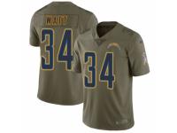 Youth Nike Los Angeles Chargers #34 Derek Watt Limited Olive 2017 Salute to Service NFL Jersey