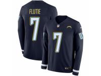 Youth Nike Los Angeles Chargers #7 Doug Flutie Limited Navy Blue Therma Long Sleeve NFL Jersey