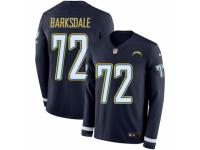 Youth Nike Los Angeles Chargers #72 Joe Barksdale Limited Navy Blue Therma Long Sleeve NFL Jersey