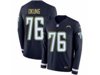 Youth Nike Los Angeles Chargers #76 Russell Okung Limited Navy Blue Therma Long Sleeve NFL Jersey