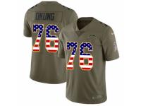 Youth Nike Los Angeles Chargers #76 Russell Okung Limited Olive/USA Flag 2017 Salute to Service NFL Jersey