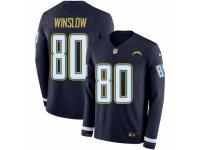 Youth Nike Los Angeles Chargers #80 Kellen Winslow Limited Navy Blue Therma Long Sleeve NFL Jersey