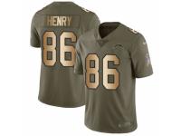 Youth Nike Los Angeles Chargers #86 Hunter Henry Limited Olive/Gold 2017 Salute to Service NFL Jersey